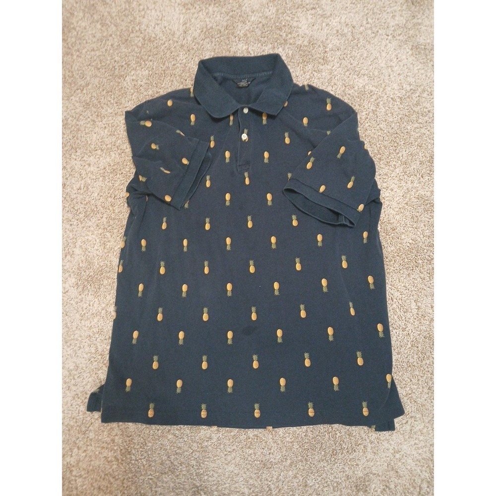 Brooks Brothers 346 Polo Shirt. All Over Print Pineapples. Sz L